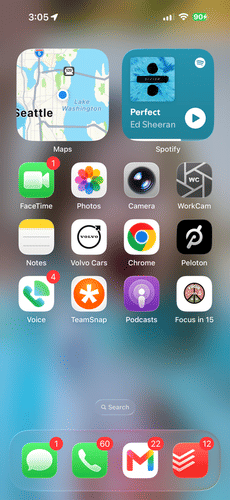 Deleting apps from your home screen