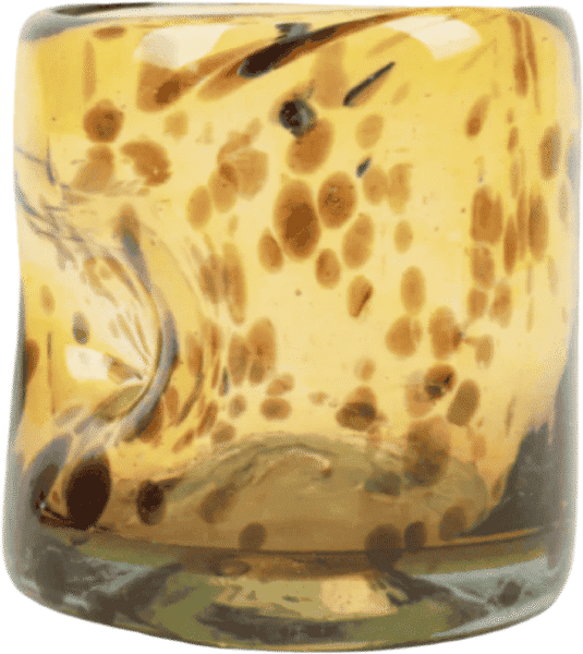 Thumbprint Rocks Glass (Brown Tortoise)