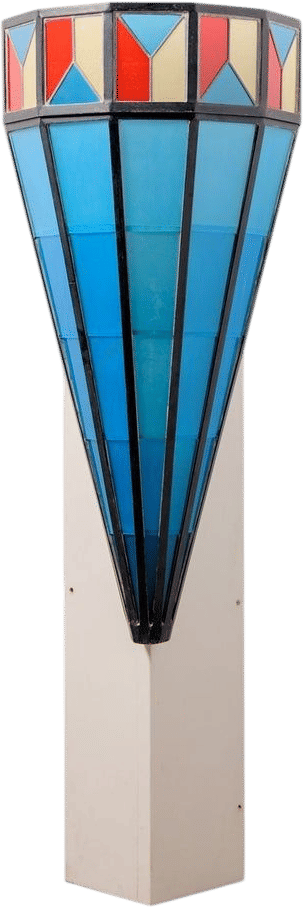 Custom Stained Glass Sconce for the Hillside Residence