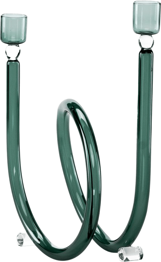 Dolce Vita Green Glass Candle Holder