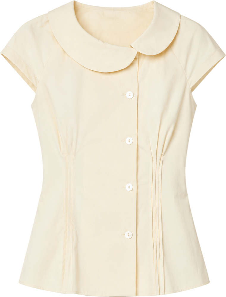 Peachy Den Missy Asymmetric Blouse, Parchment