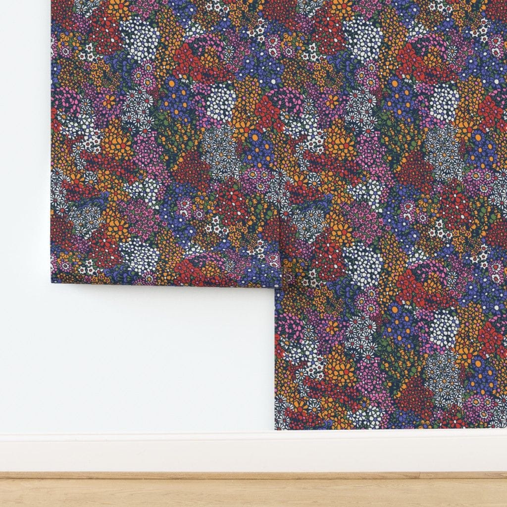 Wallpaper in Vintage 60's multi floral