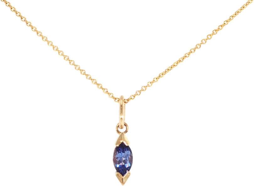 Delphinus Tanzanite Pendant Necklace in 9ct Yellow Gold
