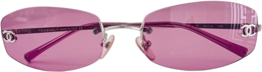 Vintage Chanel Pink Rimless Sunglasses