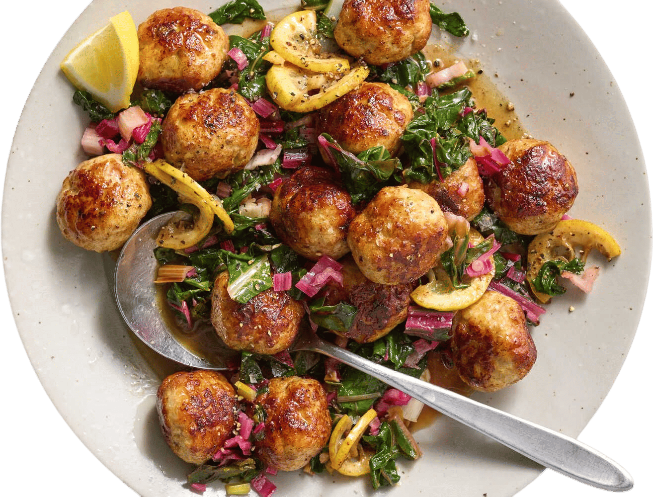 One-Pot Chicken Meatballs With Greens (Yasmin Fahr)