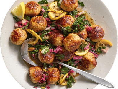 One-Pot Chicken Meatballs With Greens Recipe