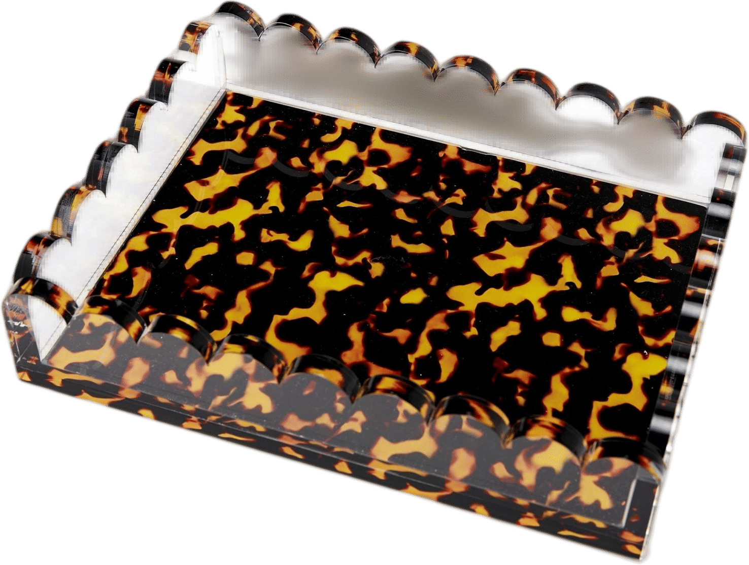 Tortoise Acrylic Scallop Tray