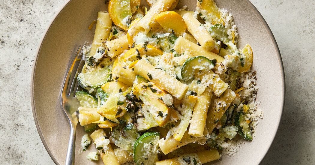 Summer Pasta with Zucchini, Ricotta and Basil Recipe