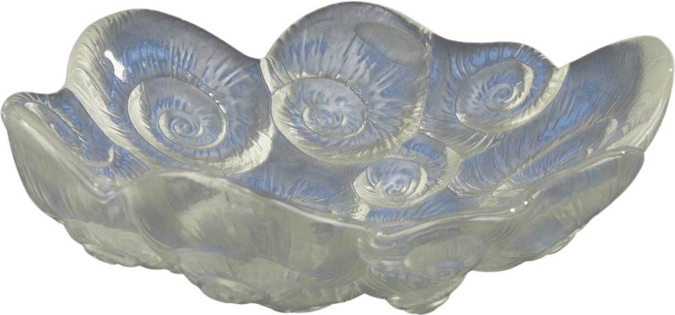 Art Nouveau Nautilus Shells Iridescent Glass Bowl