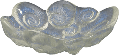 Art Nouveau Nautilus Shells Iridescent Glass Bowl