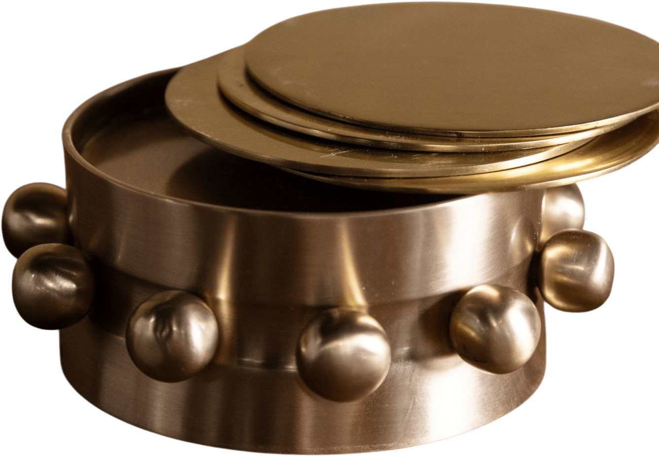 Seriously Chic Brass Coaster Set