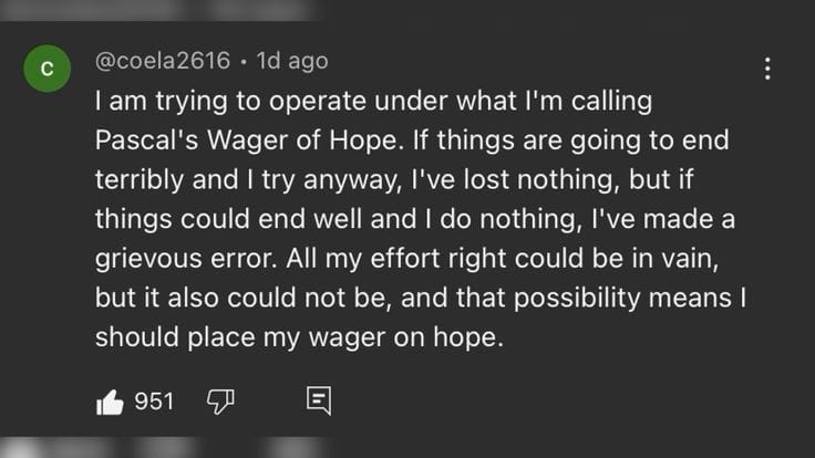 Pascal's Wager of Hope
