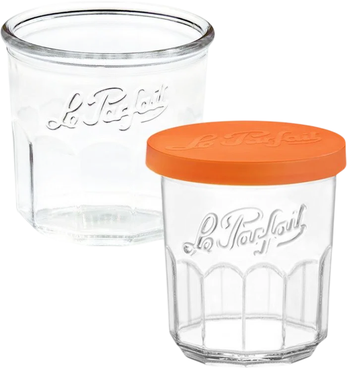 Le Parfait Jam Pots with Orange Lids