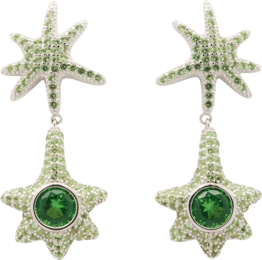 APPLE GREEN STAR DROP EARRING