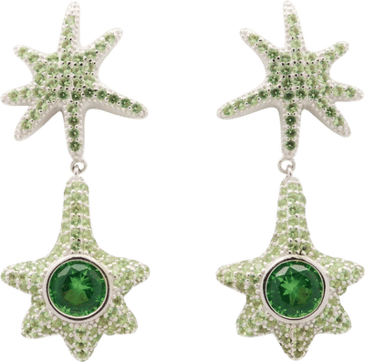 Apple Green Star Drop Earring