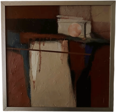 Vintage Midcentury Abstract Mixed Media Painting