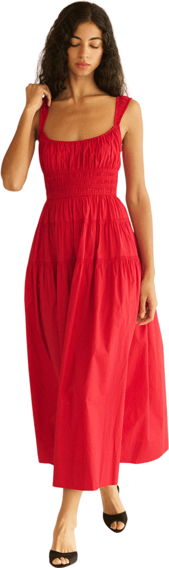 DÔEN Clover Dress - Deep Tomato