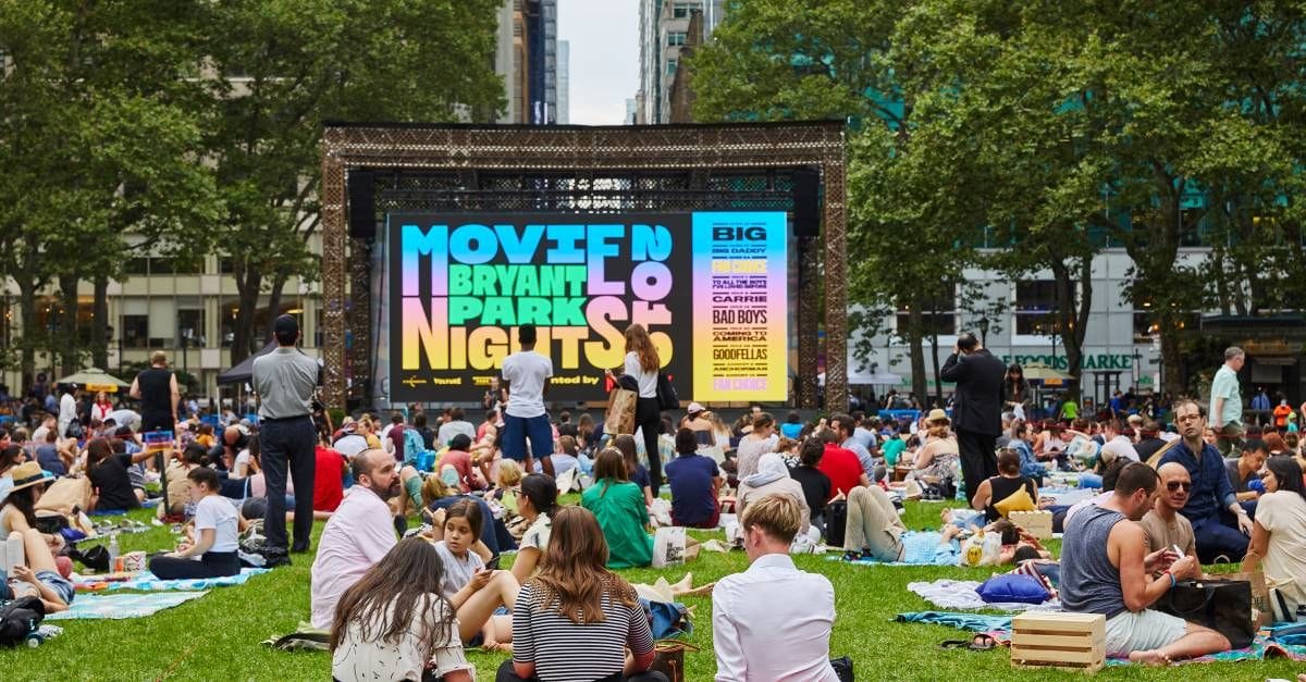 Getting to the Bryant Park lawn at 4:30pm for the outdoor movies