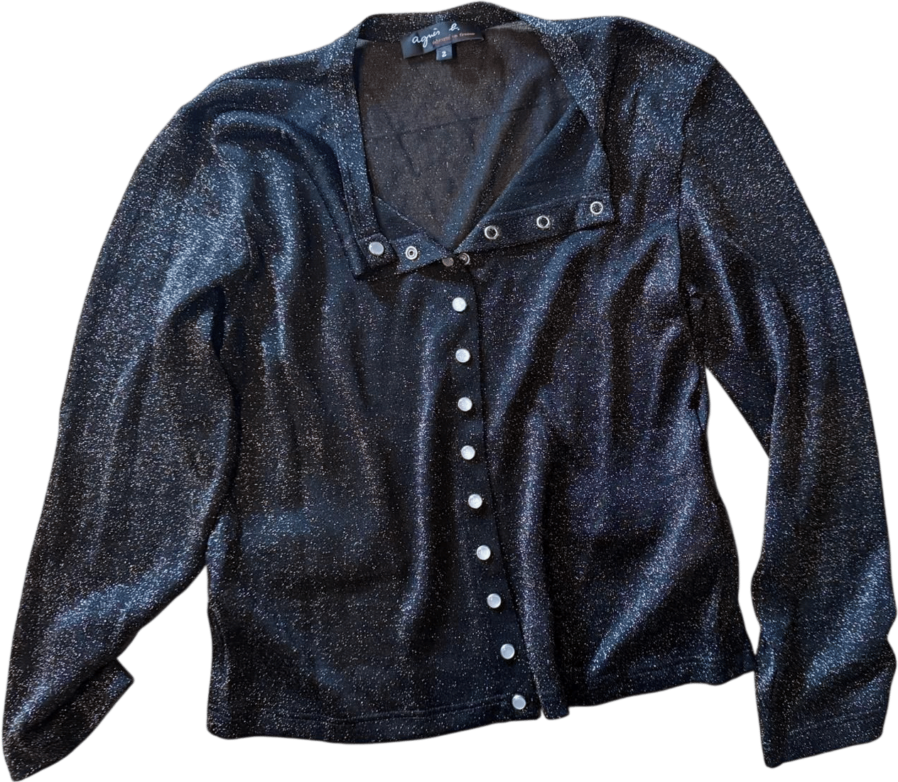 Agnès B. Women's Black and Navy Cardigan