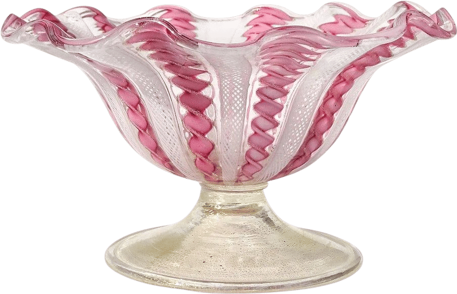 Murano Vintage Gold Leaf Foot Bowl