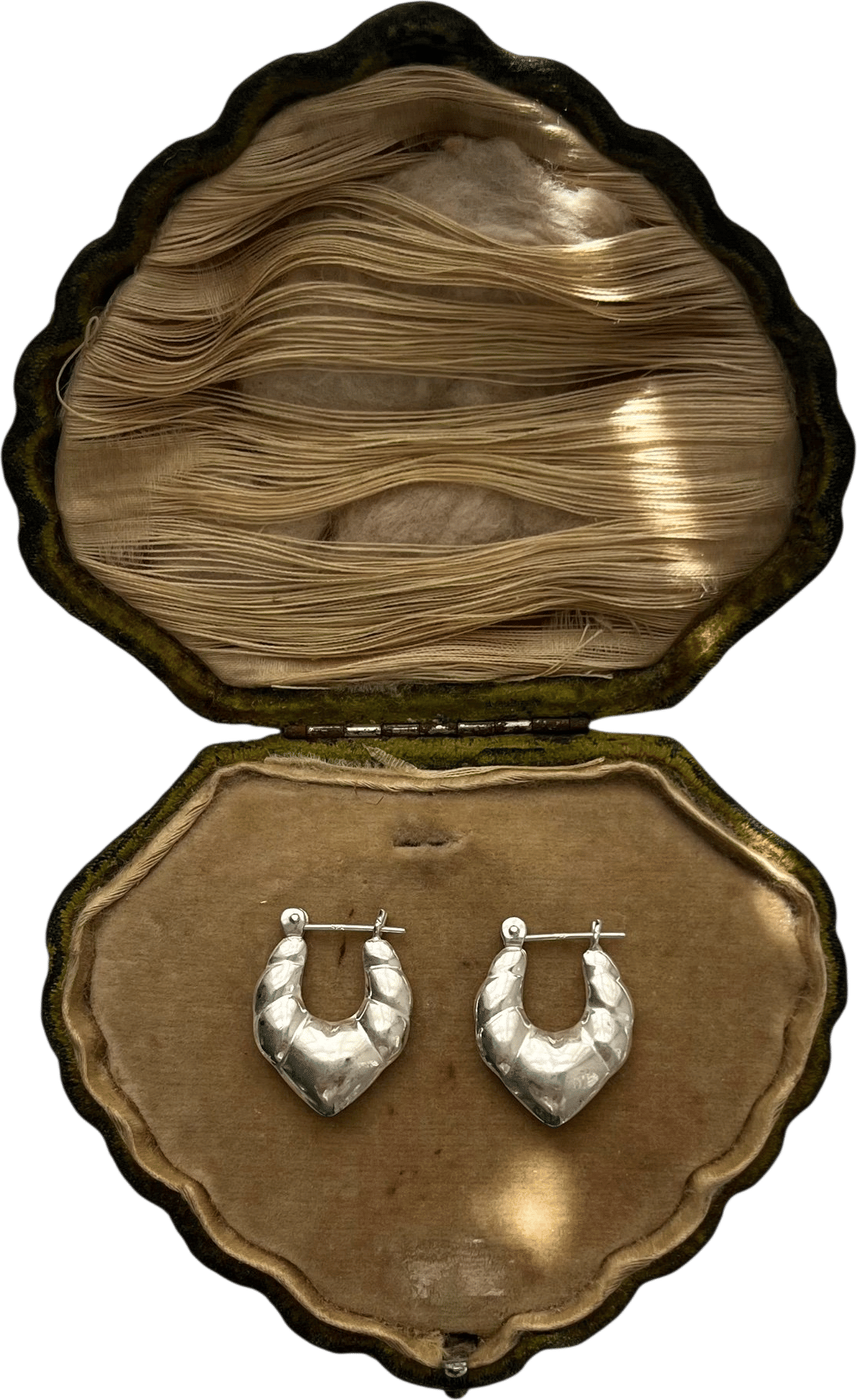 Vintage Sterling Silver Sculptural Puffy Earrings