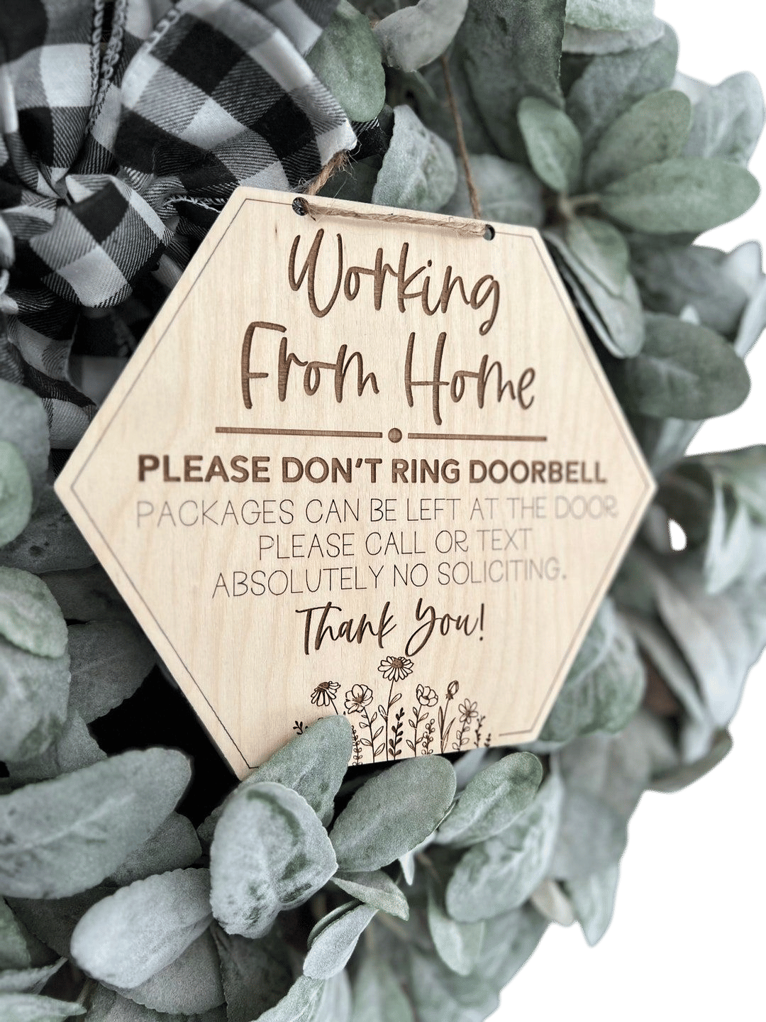 Working From Home Door Sign
