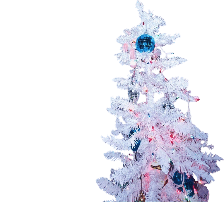 fake white christmas tree