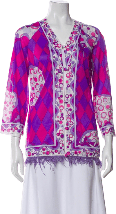 Vintage Late 1960s/Early 70s Geometric Blouse