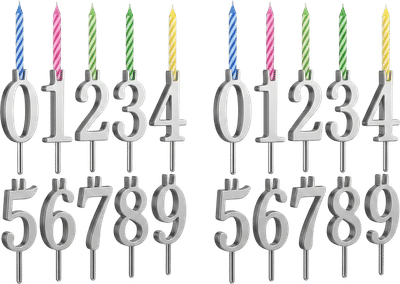 Reusable Number Birthday Candle Holder Set