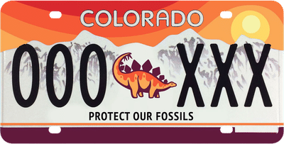 Colorado Stegosaurus License Plate