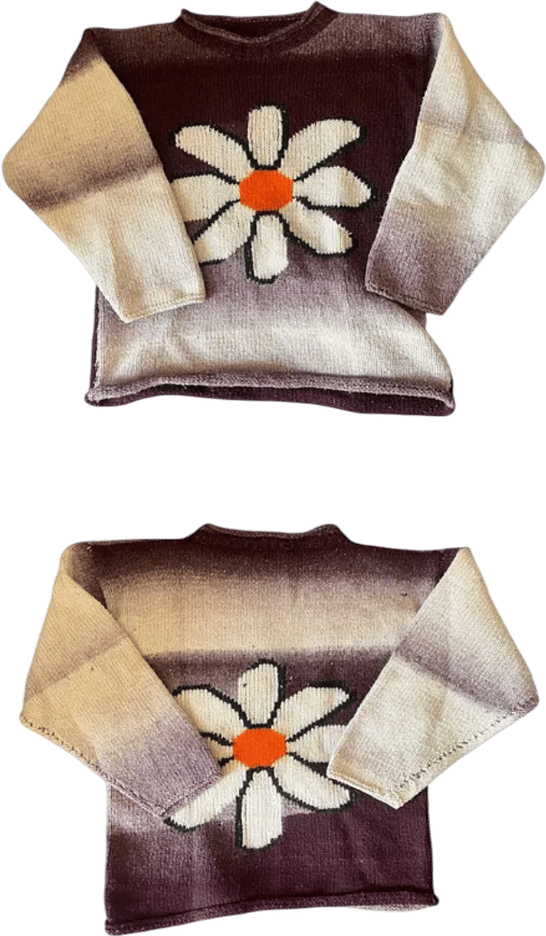 Vintage Gradient Flower Sweater
