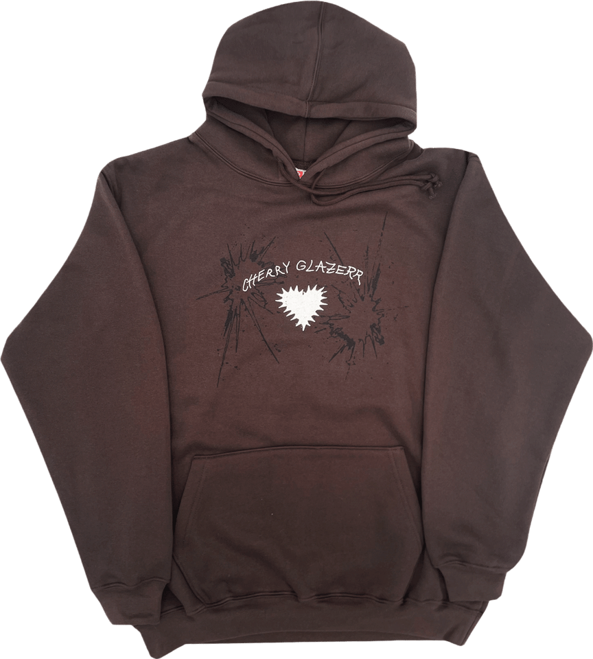Cherry Glazerr Spikey Heart Brown Hoodie