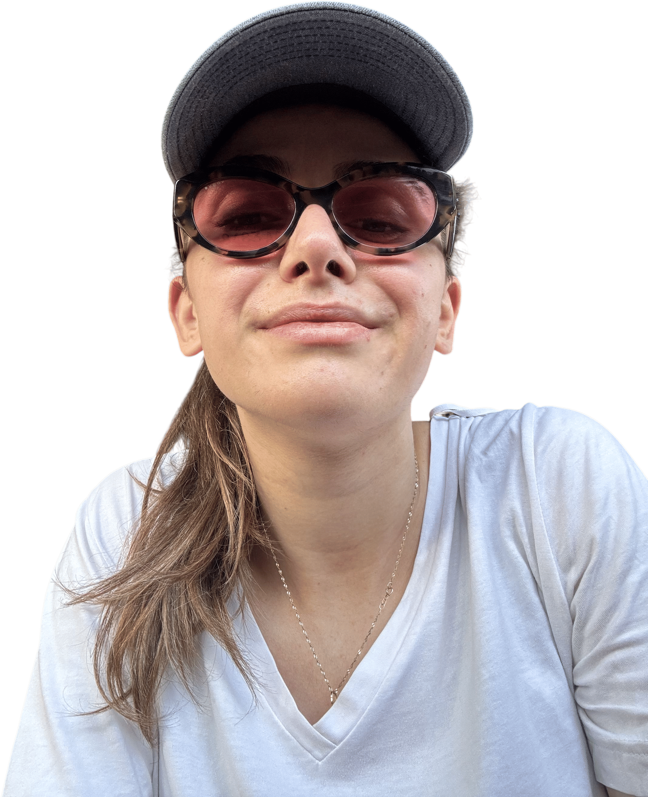 Pink see through sunglasses