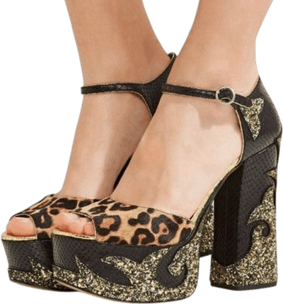Runway Adriana Leopard Platform Sandals