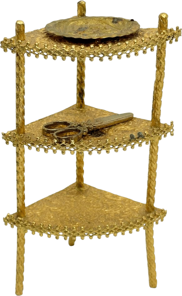 Miniature Corner Shelf Erhard & Söhne Antique German Dollhouse Toy 1900s