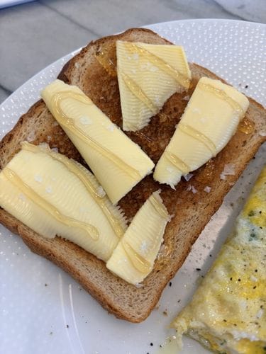 Cold butter + warm toast