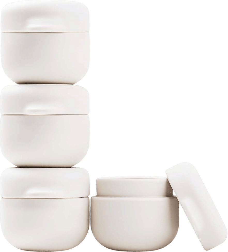 Silicone Travel Containers, 4-Pack 1oz Sand Beige