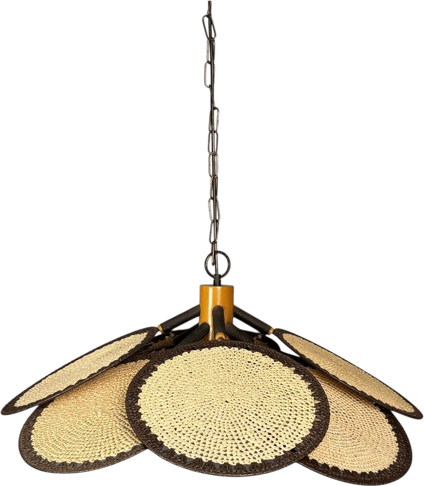 1970s Macrame Pendant Lamp