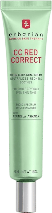 Erborian CC Red Correct Green Color-Corrector SPF 25 to Cover Redness, with Korean Centella Asiatica Extract - 0.5 oz/15 mL https://www.sephora.com/product/cc-red-correct-green-color-corrector-spf-25-to-cover-redness-with-korean-centella-asiatica-extract-P521602
