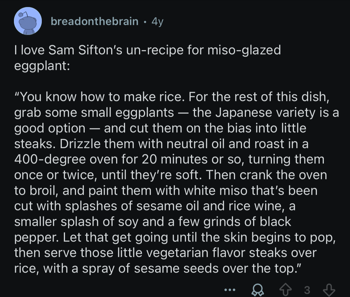 Soft salty eggplant