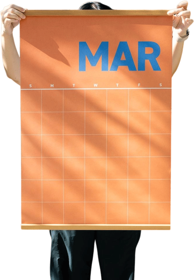Undated Large Monthly Wall Planner - Bold Colors