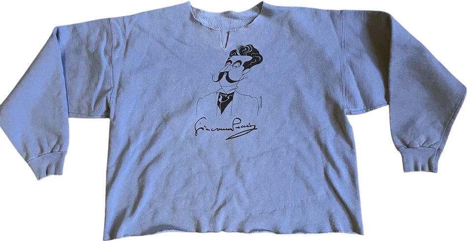 Vintage Giacomo Puccini Opera Crop Sweatshirt (XL, Blue Grey)