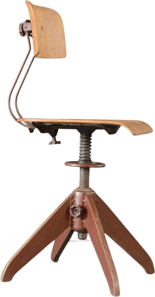 1950s Industrial Factory Chair By Rowac Bemefa