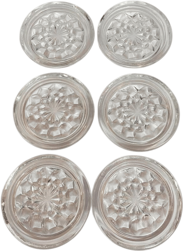 Vintage Fostoria American Clear Glass Coaster Set of 6 Starburst Pattern Round - Etsy