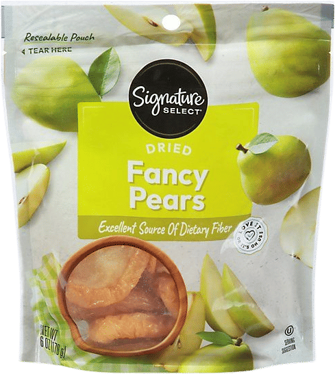 Dried “fancy” pears (Safeway) - 6g fiber/serving
