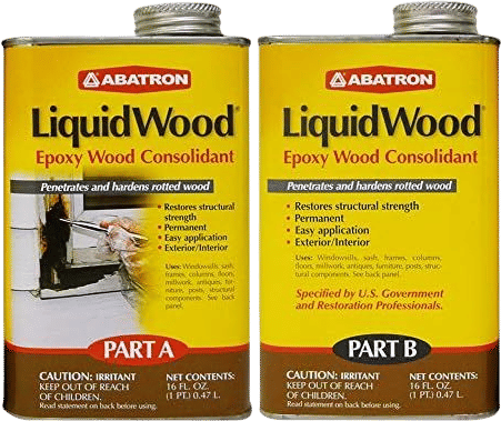 Abatron LiquidWood 2 Pint Kit – 2-Part Structural Epoxy Wood Hardener and Consolidant Resin.