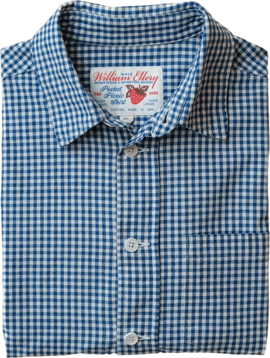 William Ellery Pocket Picnic Shirt (Blue Gingham)