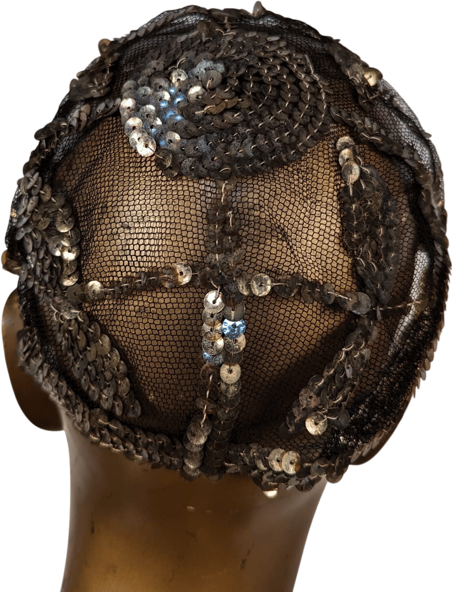 Vintage 1920s Sequin Juliet Cap