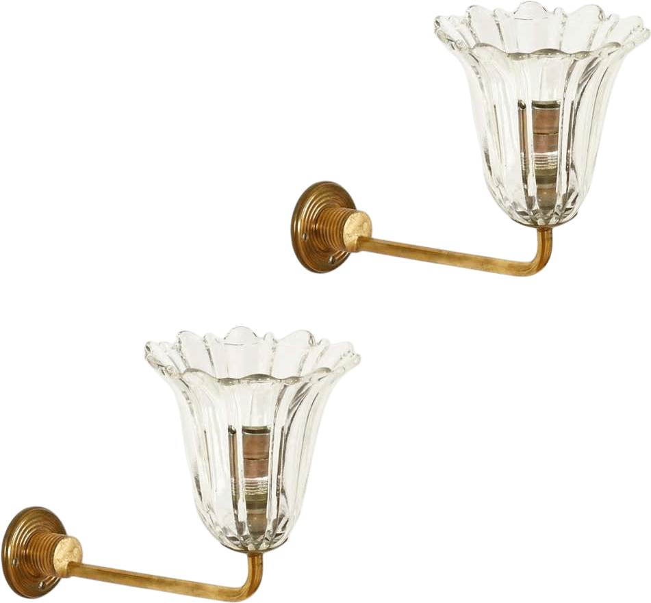 Brass Flower Sconces (1950s)