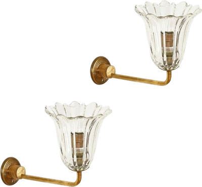 1950s Brass Flower Sconces